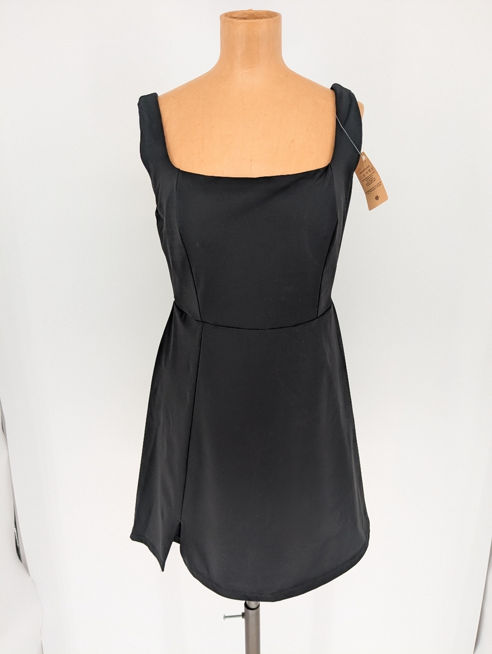NWT Popilush Shapewear Dress Pet Hair Resistant Square Neck Workout Black Size L